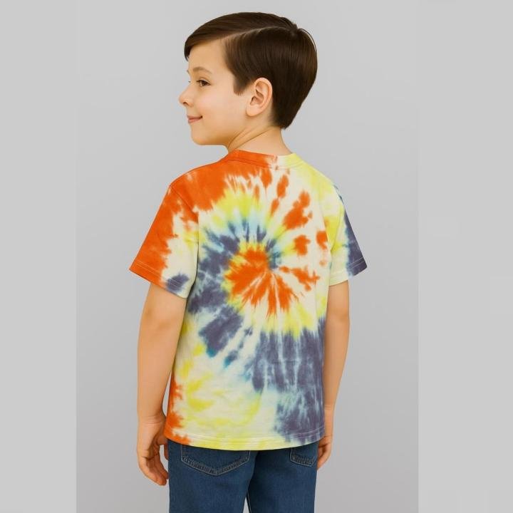 Vibrant Spiral Tie-Dye Cotton T-Shirt for Boys & Girls | Casual Summer Wear