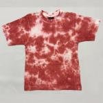 Deep Maroon Cloud Wash Tie-Dye T-Shirt for Kids | Rustic Red Cotton Tee