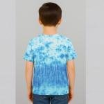 Two-Tone Ombre Blue Tie-Dye T-Shirt for Kids | Ocean Cloud Cotton Tee