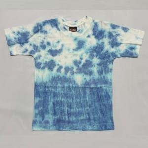 Two-Tone Ombre Blue Tie-Dye T-Shirt for Kids | Ocean Cloud Cotton Tee